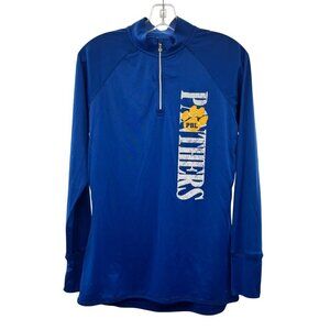 BAW Women's 1/4 Zip Pullover Active Top Blue/Multi  Size Medium Long Sleeve